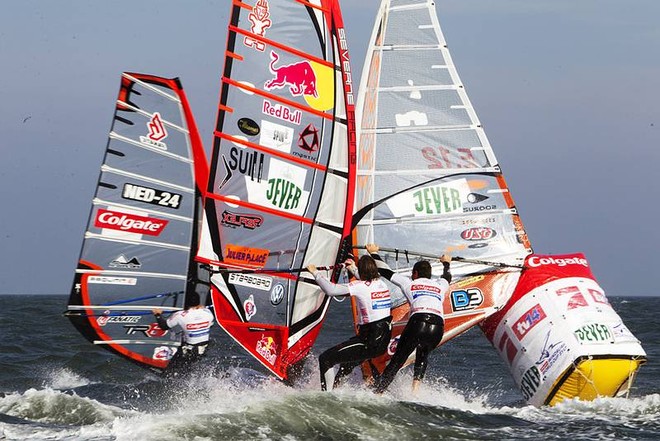Mark two scuffle - PWA Colgate World Cup Sylt 2010 ©  John Carter / PWA http://www.pwaworldtour.com